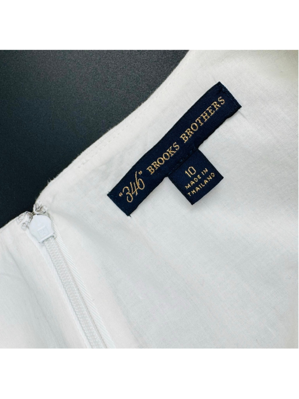 Brooks Brothers White Linen V Neck Sheath Dress Size 10 - Picture 3 of 10
